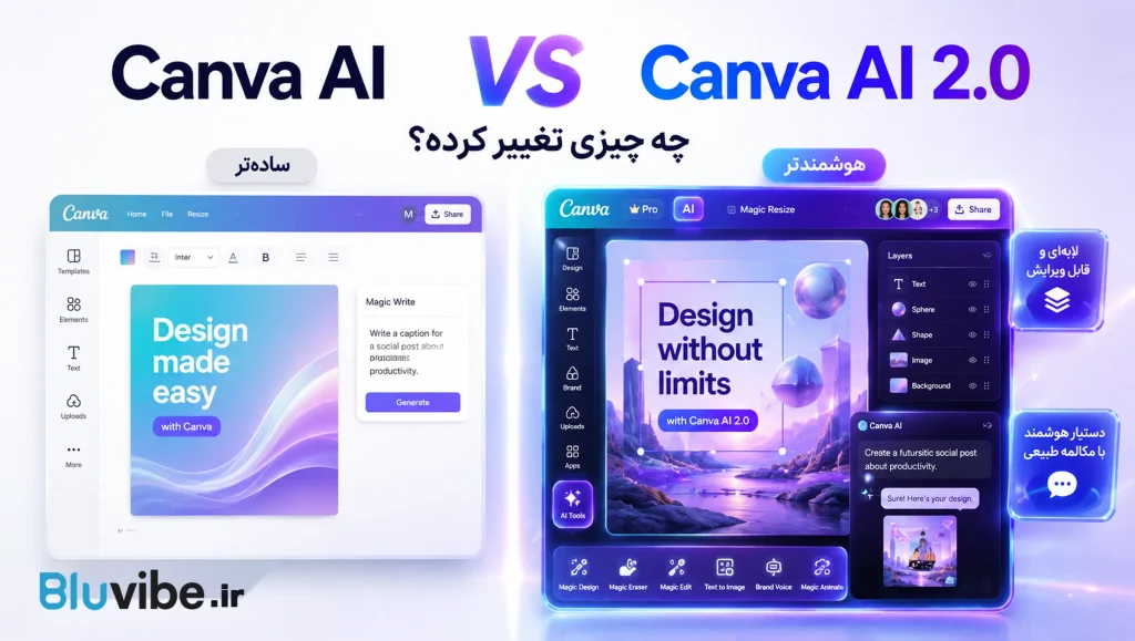 مقایسه Canva AI با Canva AI 2.0 و قابلیتهای جدید