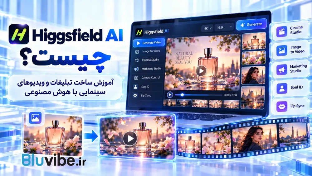 محیط سینمایی Higgsfield AI برای ساخت ویدیو و تبلیغات با هوش مصنوعی